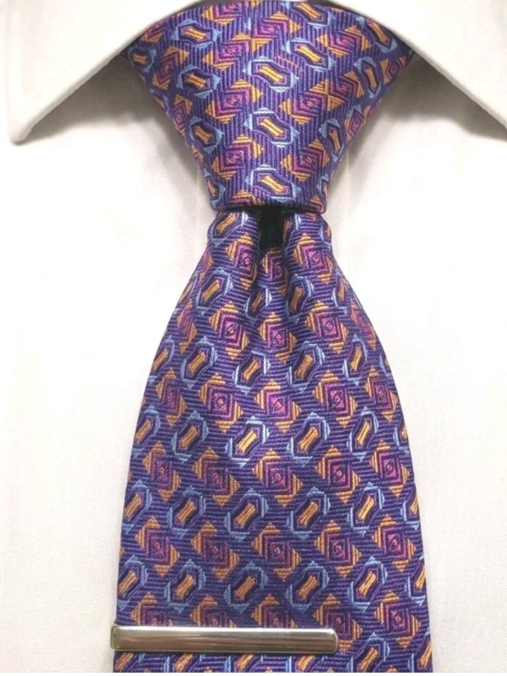 LUXURIOUS Vtg 90s HICKEY FREEMAN BenchMade Jacquard Handwoven English Silk Tie